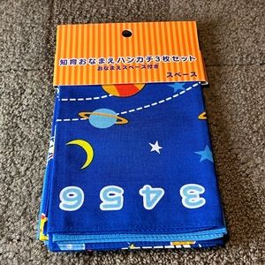 Pack of 3 Children’s Space Bandanas Handkerchiefs Solar System Numbers Letters